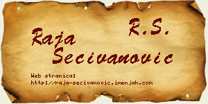 Raja Sečivanović vizit kartica